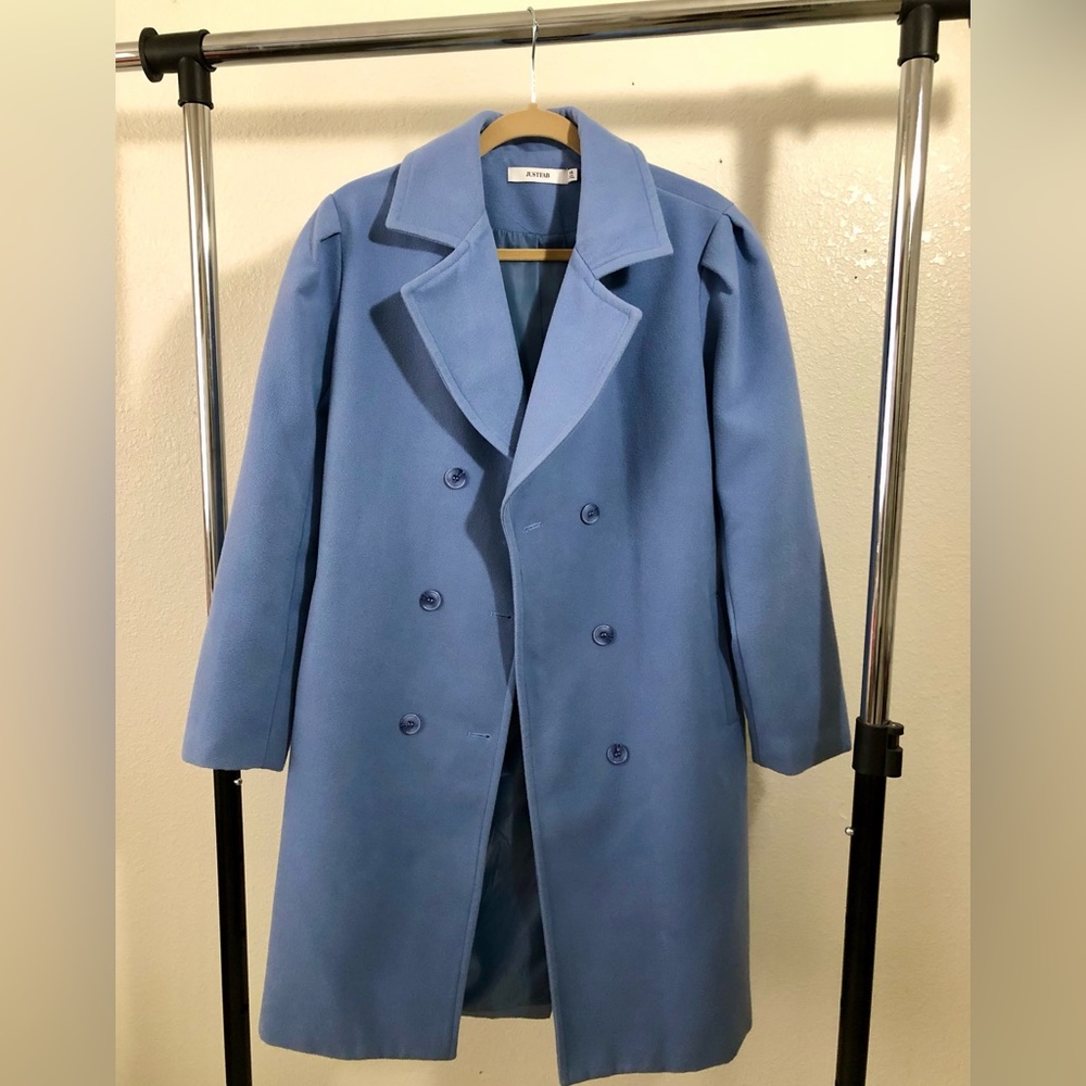 Puff Sleeve Wool Coat